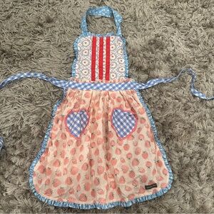 Matilda Jane child’s kitchen apron! Ruffles Strawberries Hearts One Size